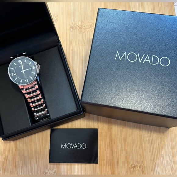 Movado Pilot Watch With 41mm Black Face & Silver Bracelet - Picture 8 of 8